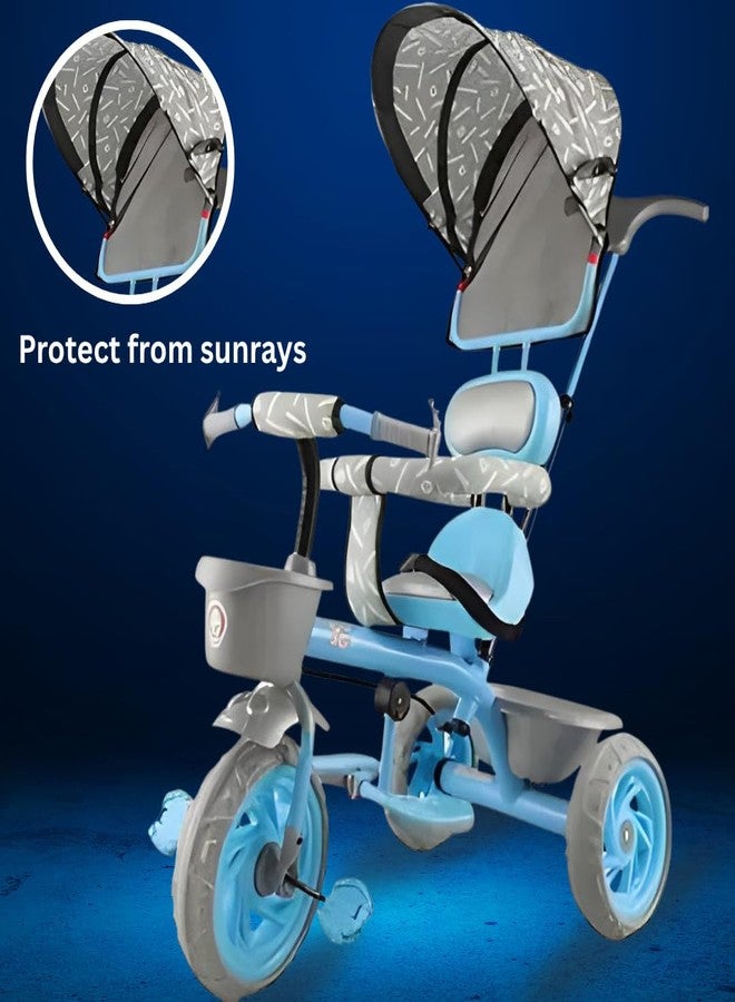 Maanit Kids Tricycle with Canopy, Dual Storage Basket & Parental Handle Control - Toddler Tricycle with Comfort Seat, Ages 1.5-5 Years - Baby Cycle with Easy Steering (Blue) - Image 2